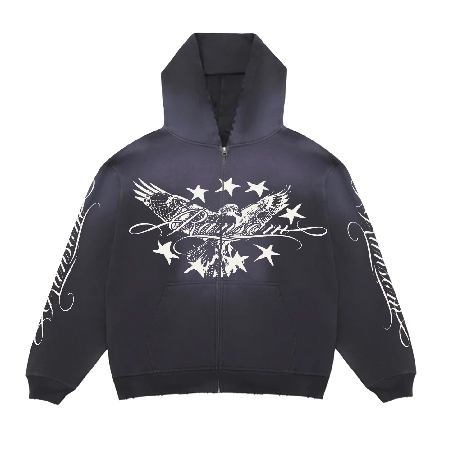 BIRD ZIP UP (FADED BLACK)