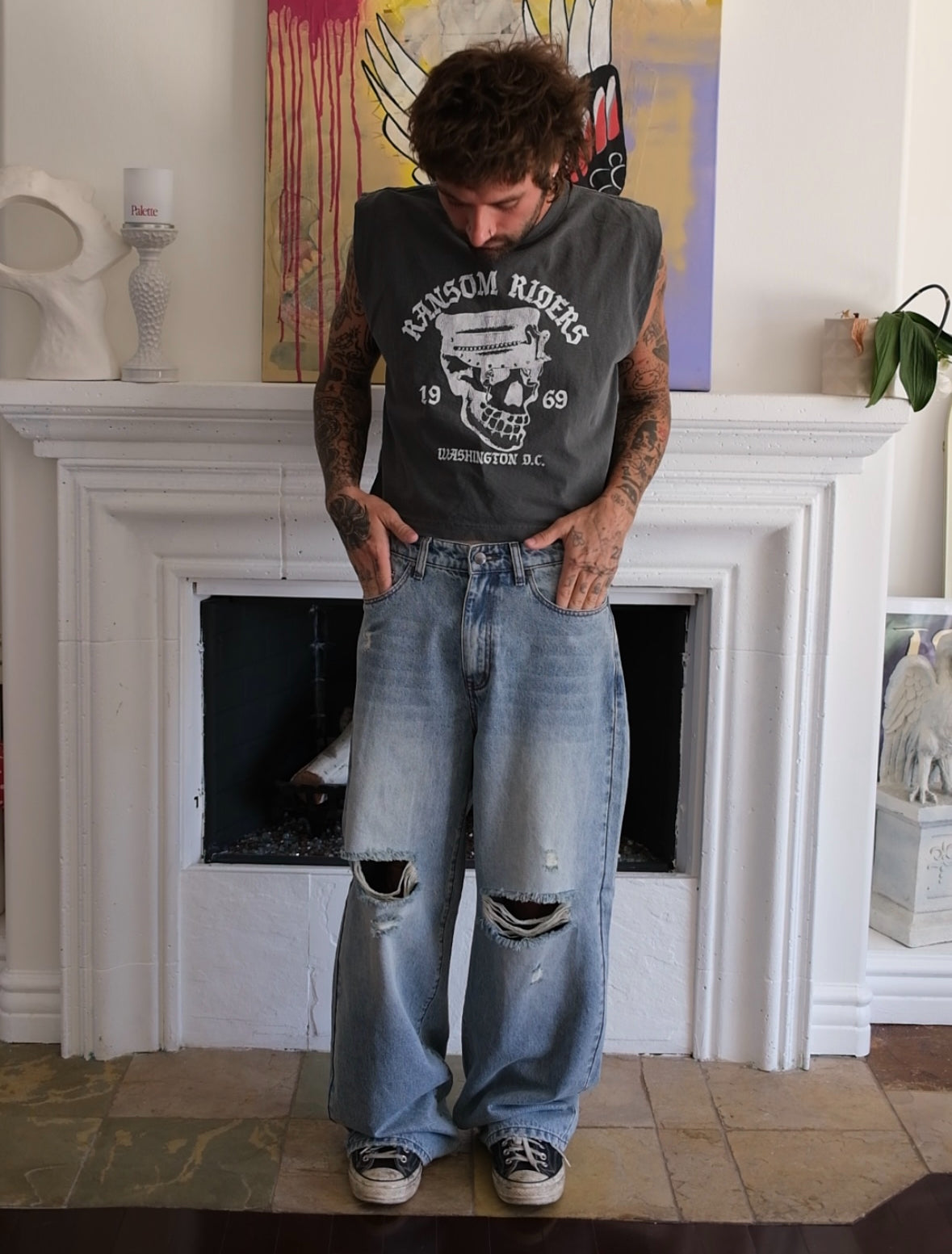 RIDERS TANK GREY