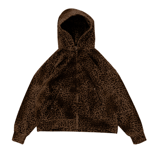 LEOPARD HOODIE (BROWN)