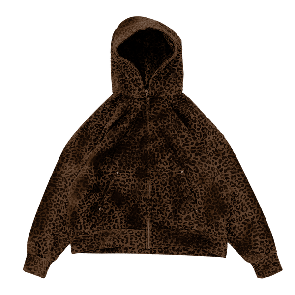 【韓国】moo Leopard Applique Hoodie - Brown MUSINSA | MOO Leopard Applique Hoodie - Brown