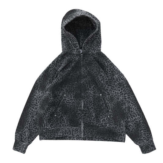 LEOPARD HOODIE (BLACK)